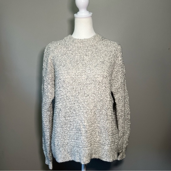 Madewell Pullover Sweater Size XS Relaxed Fit Gray Cotton Wool Alpaca Blend - Picture 2 of 8